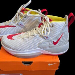 Nike Zoom Rize Mens Sz 8 Basketball Shoes White Red Yellow Orbit 2019 BQ5467-100
